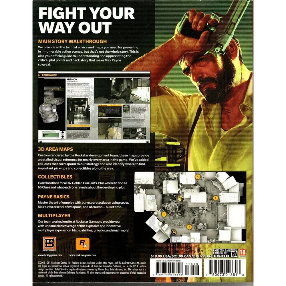 Brady Games Max Payne 3 Strategy Guide for PS3, Xbox 360 and PC